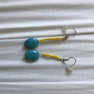 Beaded turquoise earrings